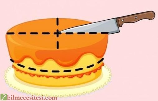 Sadece 3 kez keserek pastadan 8 dilim çıkarabilir misiniz?